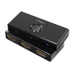 HDMI Switch 4K 60Hz, PORTTA Çift Yönlü HDMI Dağıtıcı 1'i 2 Arada Çıkış, HDMI 2.0 Switch 2'si 1 Arada Çıkış Hub HDR HDCP2.3 3D Blu-ray Xbox PS4 PS5 Roku Fire Stick HDTV Monitör için - Siyah