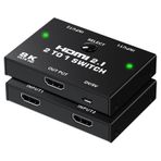 HDMI Switch 8K - Tendak 2 Port HDMI 2.1 Geçiş 2'si 1 HDMI Anahtarı 8K@60Hz 4K@120Hz 3D HDR PS5 PS4 Pro Xbox One X Blue-ray Player HDTV için