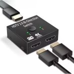 HDMI Switch HDMI Splitter, HDMI Anahtar, 2 Giriş 1 Çıkış, Ps5, Ps4, Xbox, Tv Kutusu, Tv Stick, Monitör, Pc ile Uyumlu, Çift Yönlü Ab Anahtar,