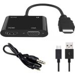 HDMI To HDMI + VGA Monitör Çevirici Ps4 Dönüştürücü Switch Splitter Adaptör