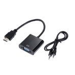 Hdmi To Vga Çevirici Dönüştürücü Adaptör + Ses Kablos