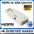 Hdmi to VGA Dönüştürücü Çevirici-Uydu Alıcısıyla Uyumlu