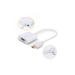 Hdmı To Vga Hdmi To Vga Adaptör Çevirici Dönüştürücü Beyaz Ürün1492