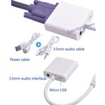 Hdmi to VGA Kablo Ses Çevirici Micro USB Güç PS3 PS4 XBOX 360 Pi