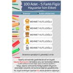 hdsticker 100 Adet Sevimli Hayvanlar İsme Özel Okul Etiketi Kalem Defter Özel İsim Yazılabilen Sticker P1