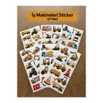 hdsticker 67 Adet İş Makinesi Sticker Seti Dozer, Kepçe, Ekskavatör, Kamyon, Vinç, Beton Mikseri Temalı Etiket