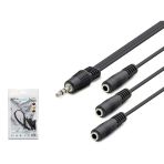Hdx1023 Aux3.5 (M) To 3Aux3.5 (3M) Kablo 2Lıne 30Cm Siyah-3.5 Mm Trs Kulaklık Çoklayıcı Splitter Kablosu 30 Cm