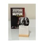 HDY Store 2026 Atatürk Temalı Ahşap Ayaklı Mini Tasarım Takvim 1 Parça 41 Delft Blue Renkli 10 x 10 cm