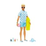 HDY Store Barbie Ken Bebek 1 Parça Deniz Şortu ve Plaj Temalı Aksesuarlar ile ABS Malzemeden Eğlenceli Oyun