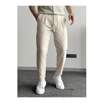 He Brand Erkek Krem Boyfriend Duble Paça Keten Pantolon