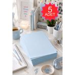 H&E LUXURY DESIGN 5 Adet Mavi A5 Premium Not, Yazı ve Davetiye Kağıdı