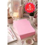 H&E LUXURY DESIGN 5 Adet Pembe A5 Premium Not, Yazı ve Davetiye Kağıdı