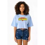 He Man Logo Bebe Mavi Kadın Crop Tshirt