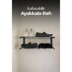 HE Metal Aksesuar Katlanabilir Ayakkabı Rafı – Portatif Ayakkabılık Çok Katlı Organizer - Gri