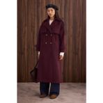 HE-QA Rüzgarlıklı Uzun Kaban Bordo - 42
