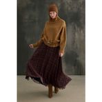 HE-QA Şifon Ekose Etek Camel - 36
