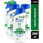 Head & Shoulders 2'si 1 Arada Mentol Ferahlığı 4x250 ml Şampuan