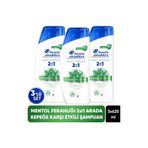 Head & Shoulders 2'si 1 Arada Mentol Ferahlığı Kepek Karşıtı Şampuan 625ml x 3 Adet
