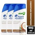 Head & Shoulders 3x330 ml Derin Nemlendirici Kepek Hindistan Cevizi Yağlı Günlük Kullanım Şampuanı