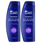 Head & Shoulders Klinik Güçte Kepek Şampuanı İkili Paket, Ferahlatıcı Narenciye Özlü Gelişmiş Yağ Kontrolü, Her Biri 13,5 Oz.