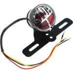 Healeele Motosiklet Retro Arka Lambası Dur Kuyruk Lambası Plaka Arka Lamba Braketi Chopper Fren Stop Lambası (Yurt Dışından) - Set - Siyah