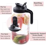 Healeele Soğuk Demleme Kahve Makinesi 64OZ Soğuk Demleme Sürahisi, Buzlu Demleme Kahve Için Paslanmaz Çelik Süper Yoğun Filtre Ile, Buzlu Çay-B (Yurt Dışından) - Gri