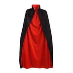 Healifty 1 Adet 1. Üniseks Vampir Kostüm Seti Havalı Çift katmanlı Dik Yaka Polyester Yetişkin Pelerin Cosplay Pelerin Aksesuarı Cadılar Bayramı Maskeli Balo için (Siyah ve Kırmızı)