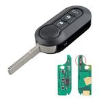 Heart Horse Fiat 500 Doblo Qubo Grande Punto için PCF7946 Çipli Araba Uzaktan Anahtarı ile 433Mhz 3 Düğme - Delphi BSI