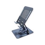 HEARTZ 360 DERECE SONSUZ POZİSYONDA DÖNEBİLEN KATLANABİLİR METAL ALAŞIMLI YÜKSEKLİK VE AÇI AYARLI KAYDIRMAZ TABLET STANDI (SİYAH TABLET STANDI 181)