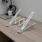 Heartz En Büyük Boy Alüminyum Katlanabilir Kademeli Laptop Bilgisayar Notebook Mac Standı, Ergonomik Notebook ve Tablet Tutucu, Çok Sağlam Metal Taşınabilir Tasarım, Hafif Koruma Çantası ile Beraber SG-001