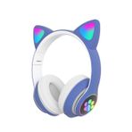 HEARTZ H10 CAT KEDİLİ LED IŞIKLI KAFAÜSTÜ BLUETOOTH KULAKLIK (DERİN MAVİ)