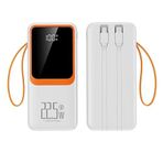 HEARTZ H32 10000 mah power bank PD 20W ve USB 22.5W FAST HIZLI ŞARJ DAHİLİ TYPE C VE LİGHTNİNG KABLOLU DÜNYA STANDARTLARINA UYGUN POLYMER BATARYA BİREBİR AMPER LCD GÖSTERGELİ POWERBANK (BEYAZ)