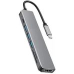 HEARTZ HB-02 7in1 hdmi usb c type c hafıza kartı micro kart okuyucu hub 4k a kalite metal