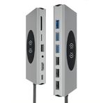 HEARTZ HB-08 15 İN 1 WİRELESS ŞARJ HDMI USB WGA CAT 5 STREO TYPE C HAFIZA KART OKUYUCULARI FULL VERSİON COMBO HUB - YAPAMAYACAĞINIZ İŞ YOK !!!!