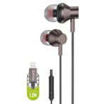 HEARTZ iph-01 lightning KULAKLIK iphone ile uyumlu A KALİTE EXTRA BASS METAL UÇLAR STREO HD YÜKSEK SES 1,2M mikrofonlu KULAK İÇİ KULAKLIK (SİYAH)