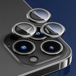 heartz iphone 15 pro / 15 pro max siyah için kamera lens koruyucu çizilmez HD görüntü bozmaz metal temperli cam
