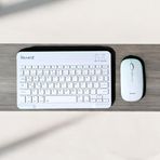 HEARTZ KEY 01 KABLOSUZ BLUETOOTH WİRELESS TÜMÜ TÜRKÇE KARAKTERLİ i ü ğ harfleri bulunur KLAVYE MOUSE SETİ (BEYAZ)