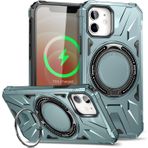 Heartz Rugged Kapak Döner Stand ve MagSafe Uyumlu Tam Korumalı Kaliteli Telefon Kılıfı, Çok Renkli (İPHONE 16 MAVİ)