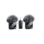 HEARTZ wireless microphone kablosuz yaka mikrofonu video youtube tiktok canlı yayın stüdyo mikrofon (F11-2 TÜYLÜ İKİLİ VLOG LİVE SHOW)