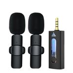 HEARTZ wireless microphone kablosuz yaka mikrofonu video youtube tiktok canlı yayın stüdyo mikrofon (K35 İKİLİ 3,5 JACK VLOG LİVE SHOW)