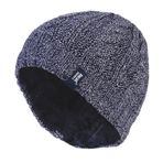 Heat Holders - Kadın Termal Polar Kablo Örgü Kışlık Şapka 3.4 Tog - Tek Beden, Mavi, Tek beden