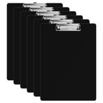heavenlife A4 Sıkıştırma Tahtası, 6 Adet, Yazı Dosyası A4, Plastik Yazı Tahtası, Kauçuk Metal Kelepçe, Asma Yuvalı Ara Raf, Ofis, Mutfak ve Okul için Klasör Panosu (Siyah)