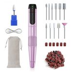 HEBECA Electric Nail Cutter Wireless 12'si 1 arada elektrikli tırnak törpüsü 20.000 rpm doğal akrilik jel tırnaklar için, şarj edilebilir manikür pedikür seti