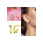 Hector&Co. Jewellery Gold Renk Gümüş Yuvarlak Açık Halka Küpe