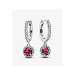 Hector&Co. Jewellery Kırmızı Yuvarlak Işıltılı Halka Küpeler