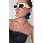 Hector&Co. Jewellery Kobalt Mavi Dalga Formlu Büyük Küpe - Zara Tarzı