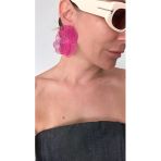 Hector&Co. Jewellery Pembe Çiçek Formlu Büyük Küpe - Zara Tarz