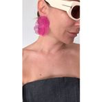 Hector&Co. Jewellery Pembe Çiçek Formlu Büyük Küpe - Zara Tarz