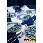 Heda Porselen Azur 6 Parça Porselen Pasta Tabağı Seti