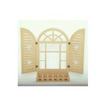 Hedef Ahşap Ahşap Pencere Panjur Çiçeklik Saksı Dekor (105cmx80cm)